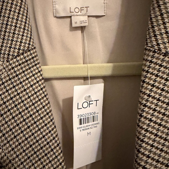 Loft Plaid Blazer with Gold Accents M - Picture 5 of 7